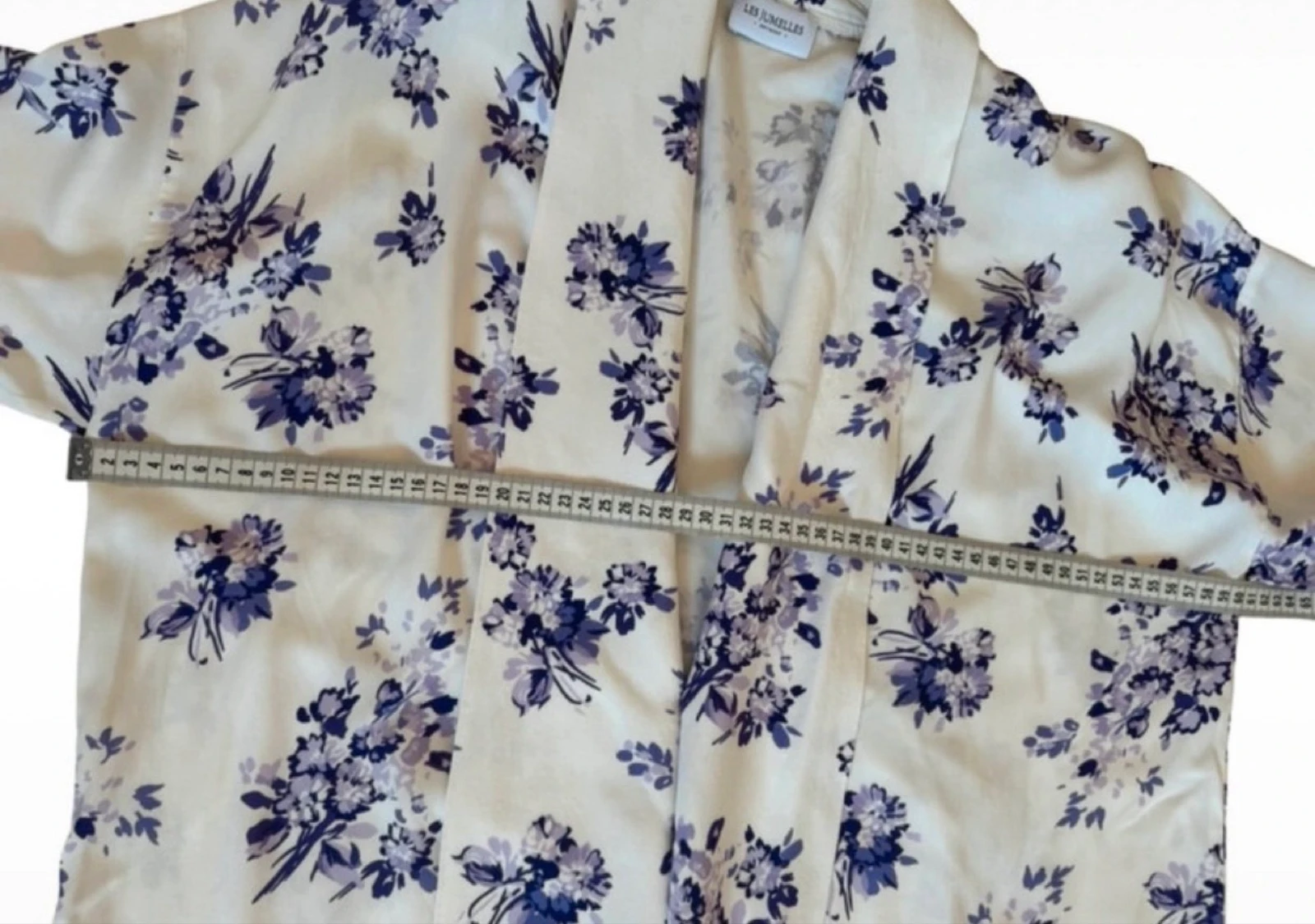 Les Jumelles maxi kimono floral print 100% viscose off white lilac – photo 12